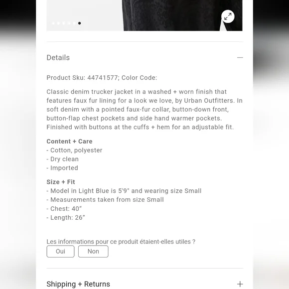 Urban Outfitters Faux Fur Lined Denim Trucker Jacket Size XS - Picture 7 of 13